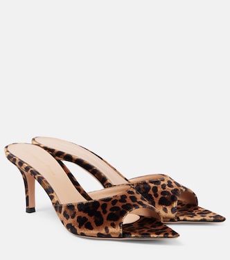 70 leopard-print velvet mules | Gianvito Rossi