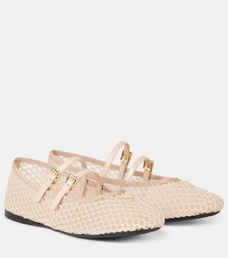 Macramé mesh Mary Jane flats | Prada