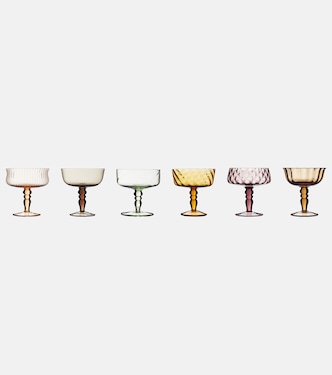 Set of 6 glass champagne coupes | Bitossi