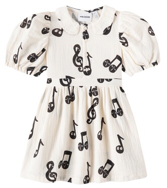 Notes cotton muslin dress | Mini Rodini