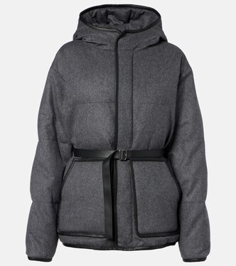 Belted hooded padded cashmere jacket | Tod's