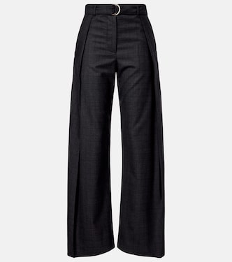 Checked belt wool barrel-leg pants | Loewe