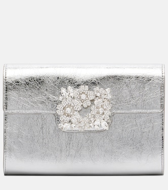 Clutch Efflorescencia Mini de piel metalizada | Roger Vivier
