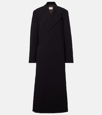 Wool crêpe wrap coat | Lemaire