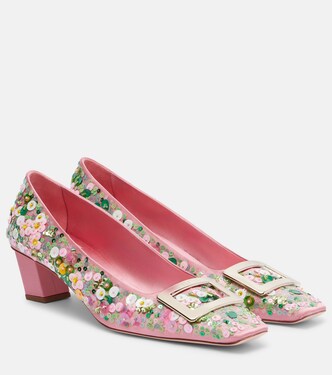 Belle Vivier珠饰缎布高跟鞋 | Roger Vivier