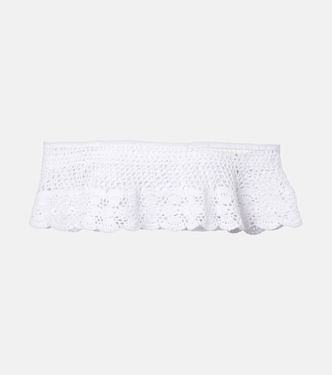 Crochet off-shoulder cotton crop top | Anna Kosturova