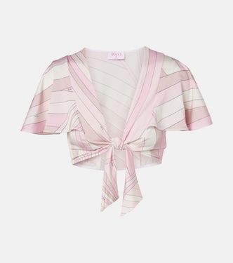 Iride satin jersey crop top | Pucci