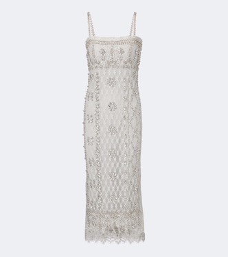 Leona beaded lace cocktail dress | Costarellos