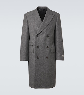 Double-breasted wool and silk coat | Canali