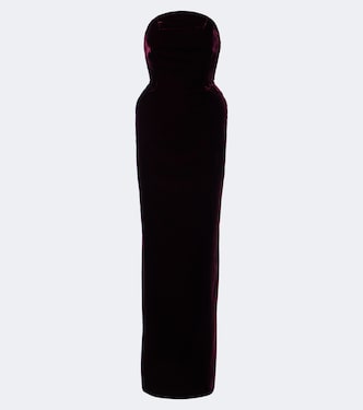 Robe longue bustier en velours | Mugler