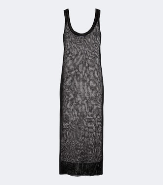 Semi-sheer linen and silk midi dress | Alaïa