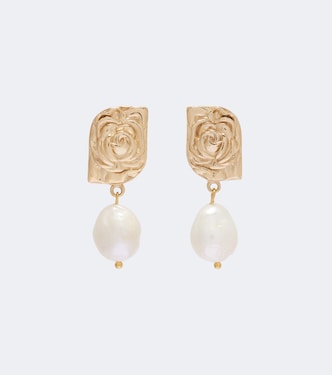Floral faux-pearl drop earrings | Magda Butrym