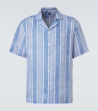 Striped linen bowling shirt | Fedeli