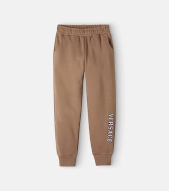 Logo cotton jersey sweatpants | Versace Kids