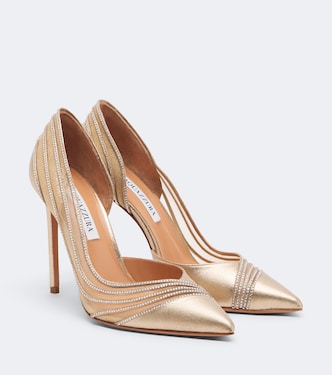 Dream Girl embellished leather pumps | Aquazzura