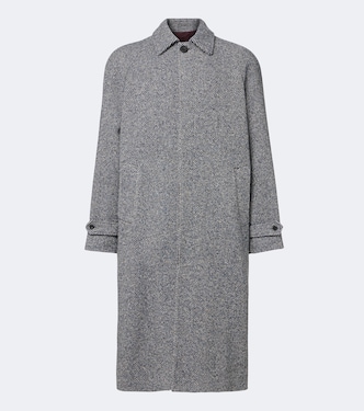 Herringbone wool, silk, and cashmere coat | Rubinacci