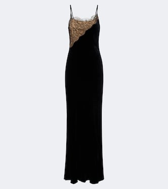 Lace-trimmed velvet gown | Stella McCartney