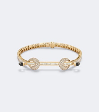 Chakra 18kt gold bracelet with diamonds and quartz | Ananya