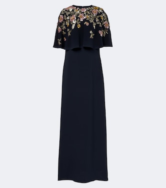 Vestido de fiesta en mezcla de seda adornado | Oscar de la Renta