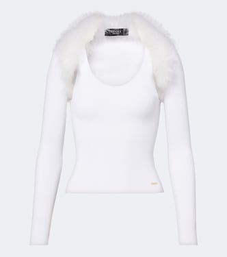 Ribbed-knit shrug and tank top set | Gucci