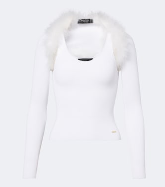 Ribbed-knit shrug and tank top set | Gucci