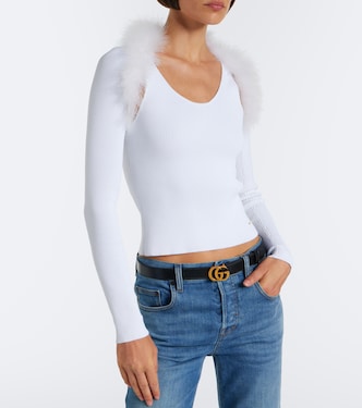 Ribbed-knit shrug and tank top set in white - Gucci | Mytheresa