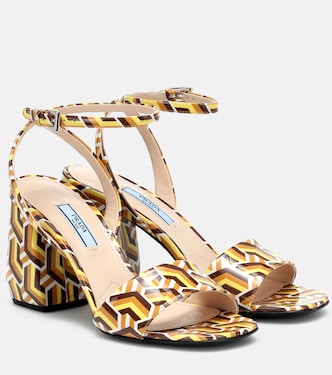 Printed leather sandals | Prada