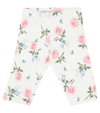 Baby rose-printed leggings | Monnalisa