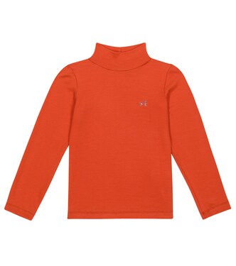 Embellished jersey mockneck top | Monnalisa