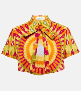 Printed silk and cotton crop top | Valentino