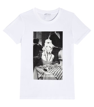“Ciao, Kim” printed cotton T-shirt | Dolce&Gabbana Kids