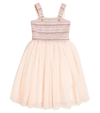 Cotton-blend tweed dress | Balmain Kids