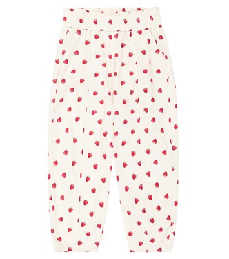 Printed cotton-blend gabardine pants | Monnalisa