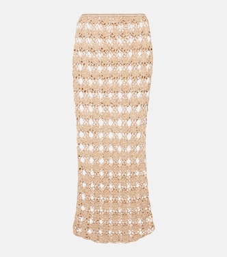 Falda larga Rosette de croché de algodón | Anna Kosturova