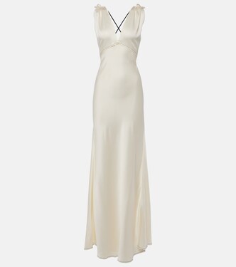 Robe longue en crêpe de satin | Victoria Beckham