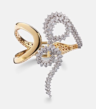 Golden Strada 18kt yellow and white gold bangle with diamonds | Yeprem