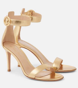Portofino 85 metallic leather sandals | Gianvito Rossi