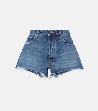 The Hang frayed mid-rise denim shorts | Frame