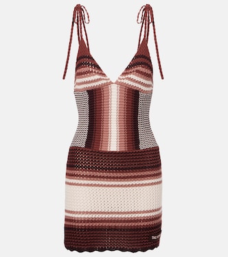 Crochet striped cotton minidress | The Attico