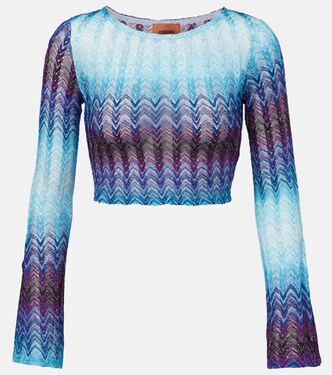 Zigzag lamé cropped top | Missoni