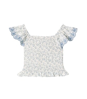 Zayla floral shirred cotton top | Rylee + Cru