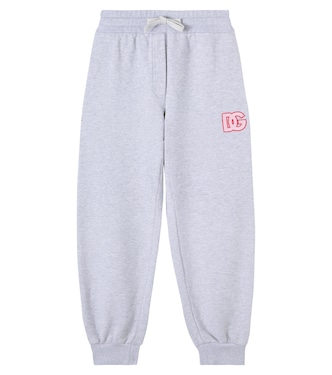 DG cotton fleece sweatpants | Dolce&Gabbana Kids