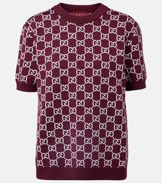 GG reversible wool-blend jacquard top | Gucci