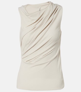 Draped cotton-blend top | Entire Studios