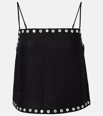 Kirra linen-blend tank top | Staud