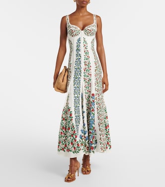 embroidered lace maxi dress Joa Embroidered Lace Trimmed Flare Maxi Dress