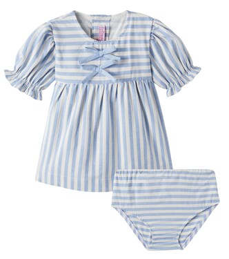 Ensemble robe et culotte bloomer Luciana en coton pour bébé | La Coqueta