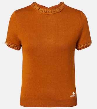 Lace-trimmed linen top | Shushu/Tong