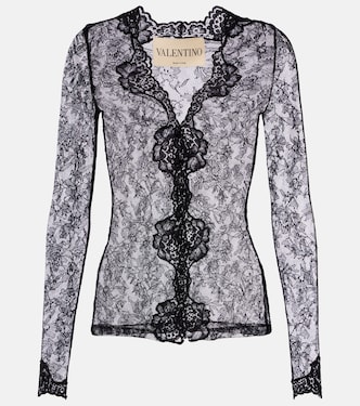 Floral sheer lace cardigan | Valentino