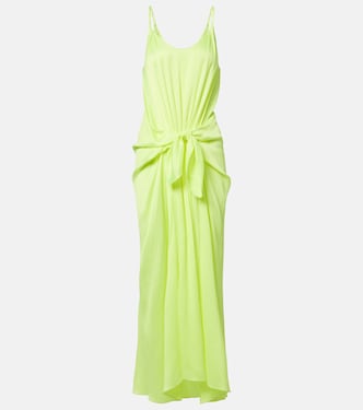 Gathered silk midi dress | JW Anderson
